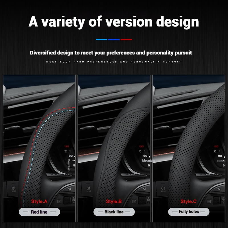 Skórzany oddychający pokrowiec – Car Steering Wheel Cover Anti Slip Breathable recenzja i cena