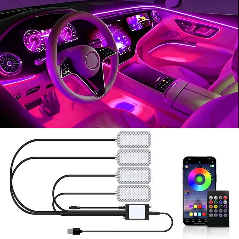 Neonowe oświetlenie LED do wnę – Led Ambient Interior Car Lights App Control recenzja i cena