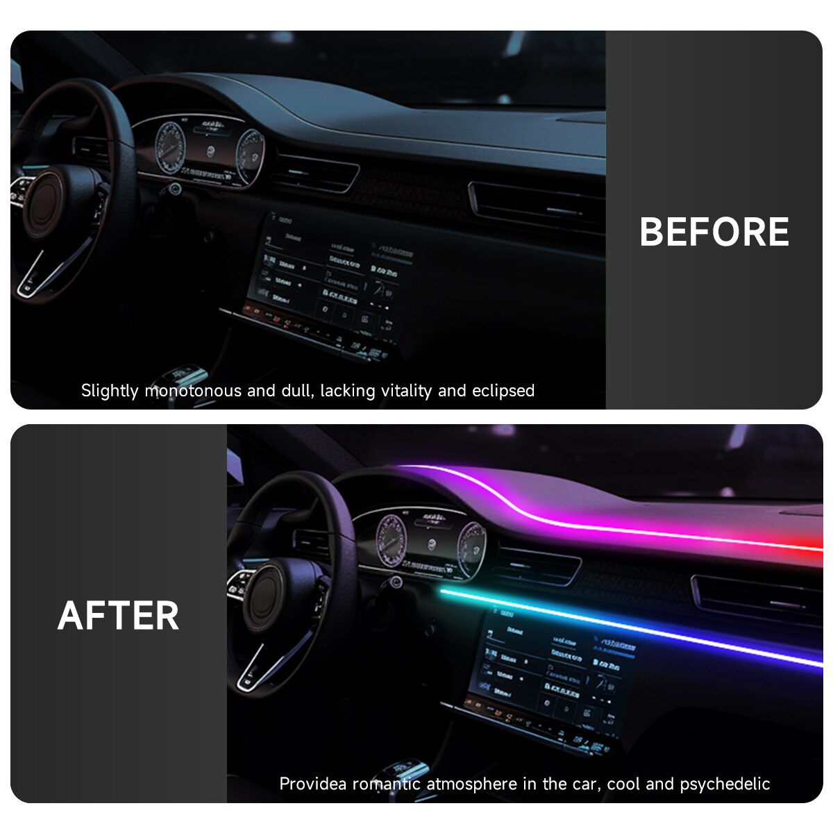 Samochodowe oświetlenie LED US – Led Ambient Interior Car Lights App Control recenzja i cena